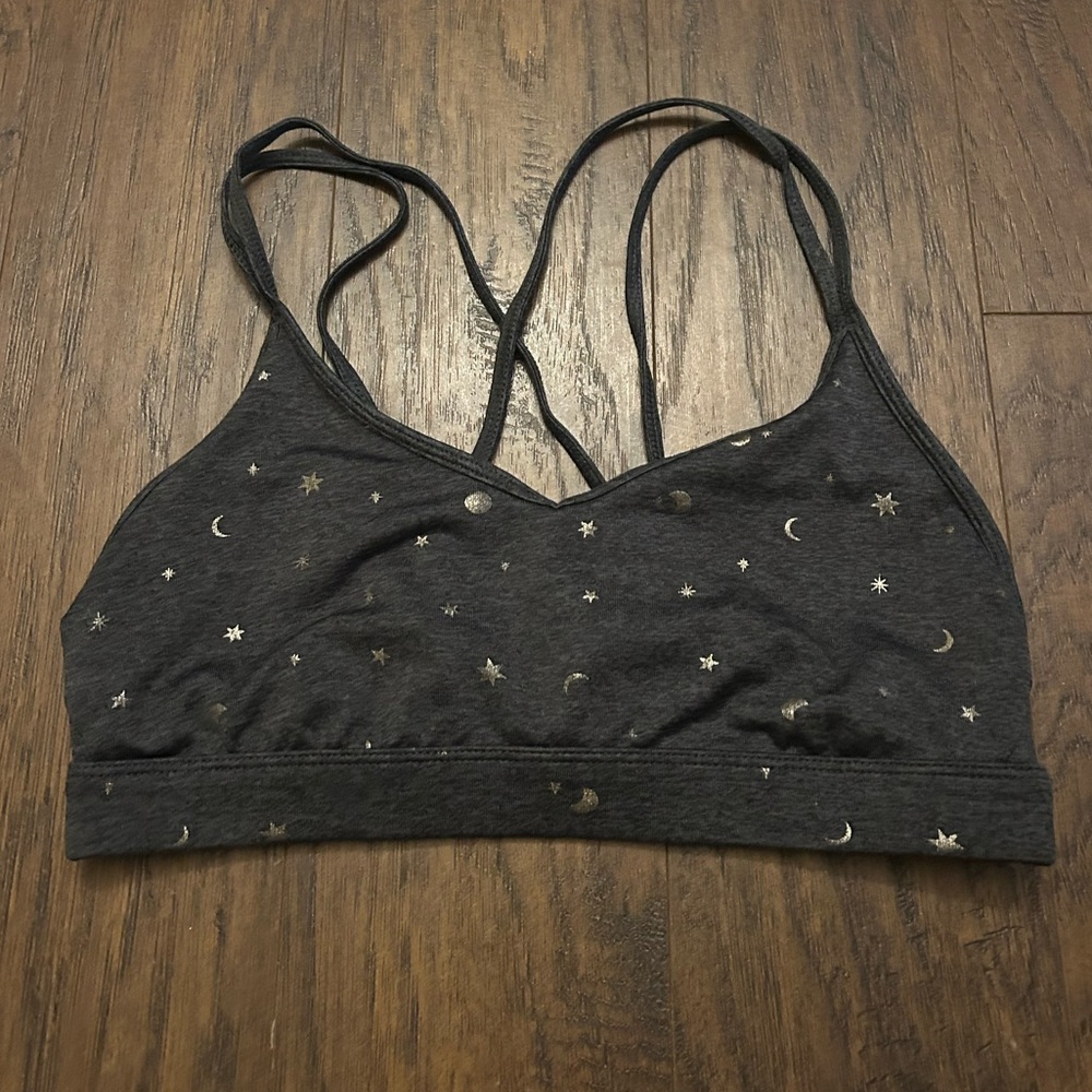 Old Navy Active Charcoal Sun Moon Stars Sports Bra Size Medium